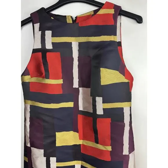 ALICE + OLIVIA Clyde Print Sleeveless A-Line Shift Dress Geometric Womens Size 8 - Picture 5 of 16